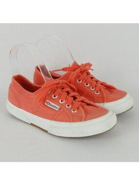 Superga 2750 Cuto Classic Women's Size 37 Orange Canvas Casual Lace Up Sneakers